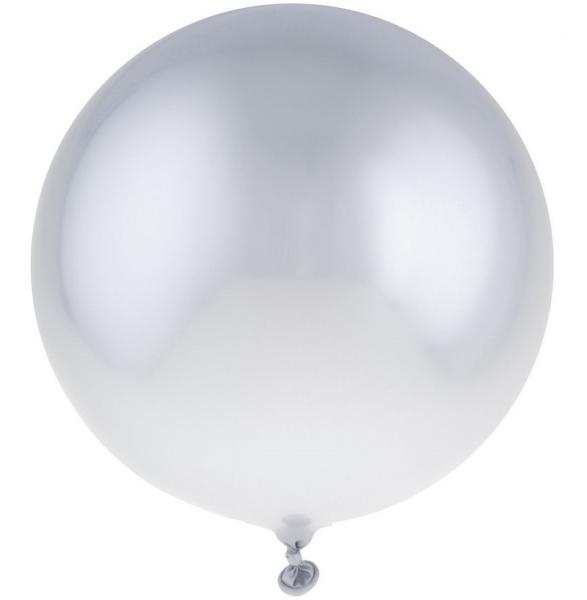 Latex Ballons 12 Stück Chrom Silber 35cm