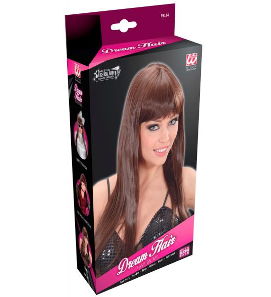 Dream Hair Perücke Cherie in Braun mit Pony Glatt