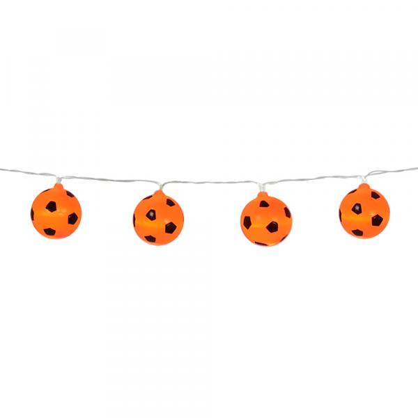 LED Lichterkette Fussball Orange 140cm 