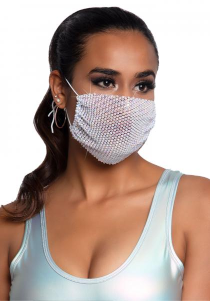 Leg Avenue Strassstein Gesichts Maske M1006 Weiss