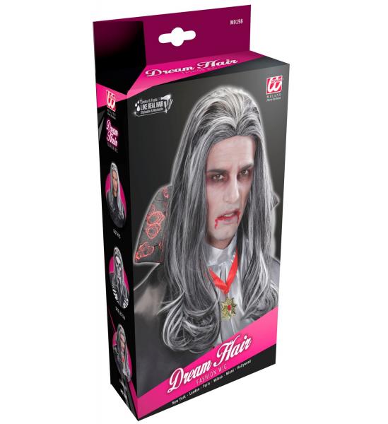 Perücke Dream Hair Vampir in Grau/Schwarz lang