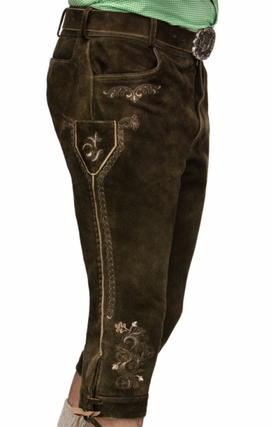 Lederhose Kniebund incl. Gürtel SIGMAR3 bison gespeckt