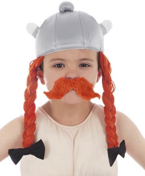 Obelix Helm mit Zöpfen für Kinder