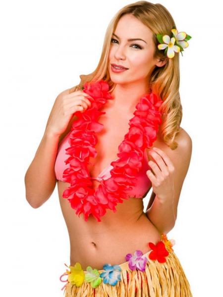 Hawai Waikiki Blütenkette Petal Lei 9,5cm Durchmesser Neon Rot