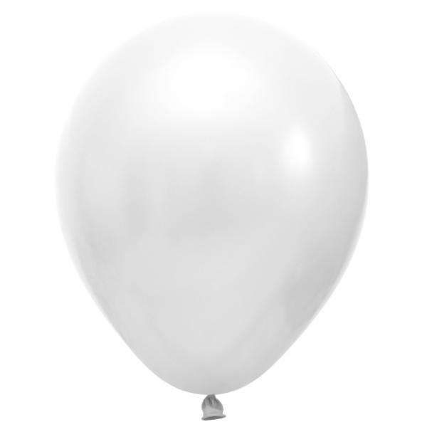 100 Stück Luftballons Party-Deko Metallic Weiss 12" 30cm