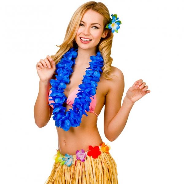 Hawai Waikiki Blütenkette Petal Lei 9,5cm Durchmesser Neon Royal Blau