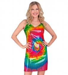 Party Pailletten Kleid in Tie-Dye Muster