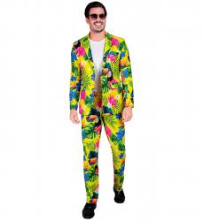 Party Fashion Anzug mit Neon Tropen Muster Jackett & Hose