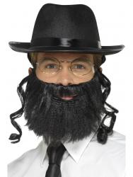 Rabbi Set mit Hut, Haar, Bart u. Brille jüdische Schläfenlocken Rabbiner