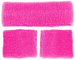 80er Retro Schweissbänder Set Neon Pink