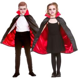 Kinder Super Deluxe Vampir Umhang Schwarz-Rot